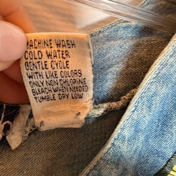 Vintage 80s 90s Plus Size 20W Denim Shirt Mouse Sewing Embroidery Button Up L/S - Picture 9 of 15